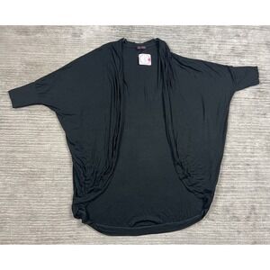 Shiela Rose Top Womens Large Black Short Sleeve Open Front Duster NWT